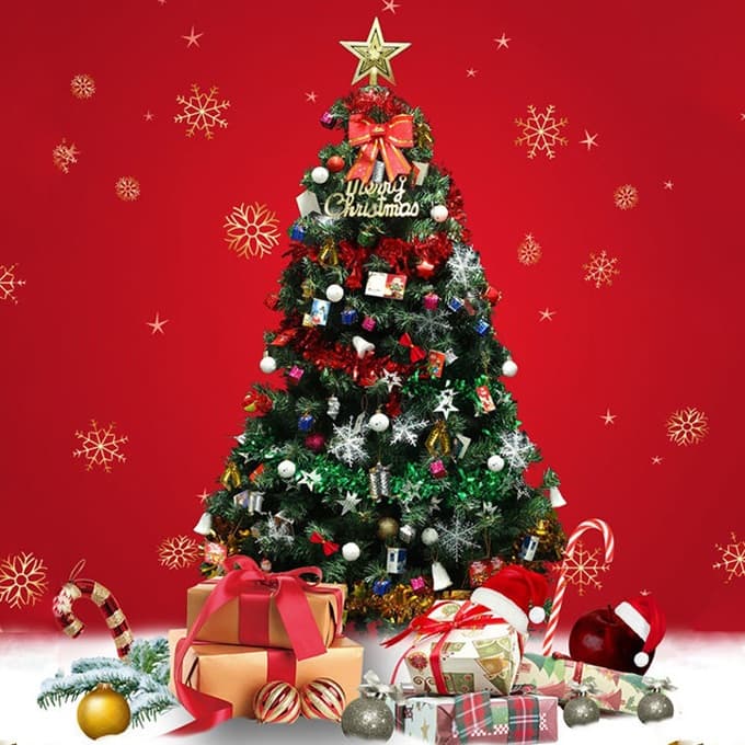 Trang trí cây thông Noel đơn giản 